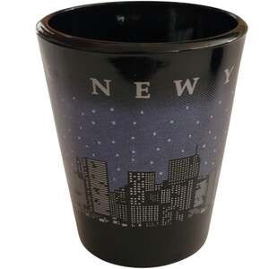Vintage NYC Shot Glass Twin Towers World Trade Center Statue of Liberty